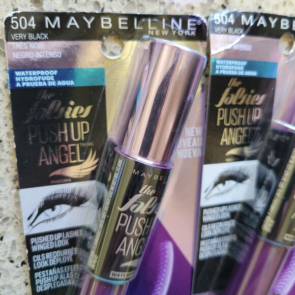 2 Maybelline The Falsies Push Up Angel WATERPROOF Mascara #504 VERY BLACK✨️NEW - Picture 8 of 9